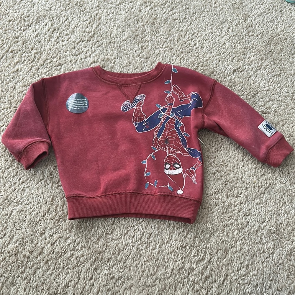 Marvel Spiderman Christmas Sweater 12mo fleece lined